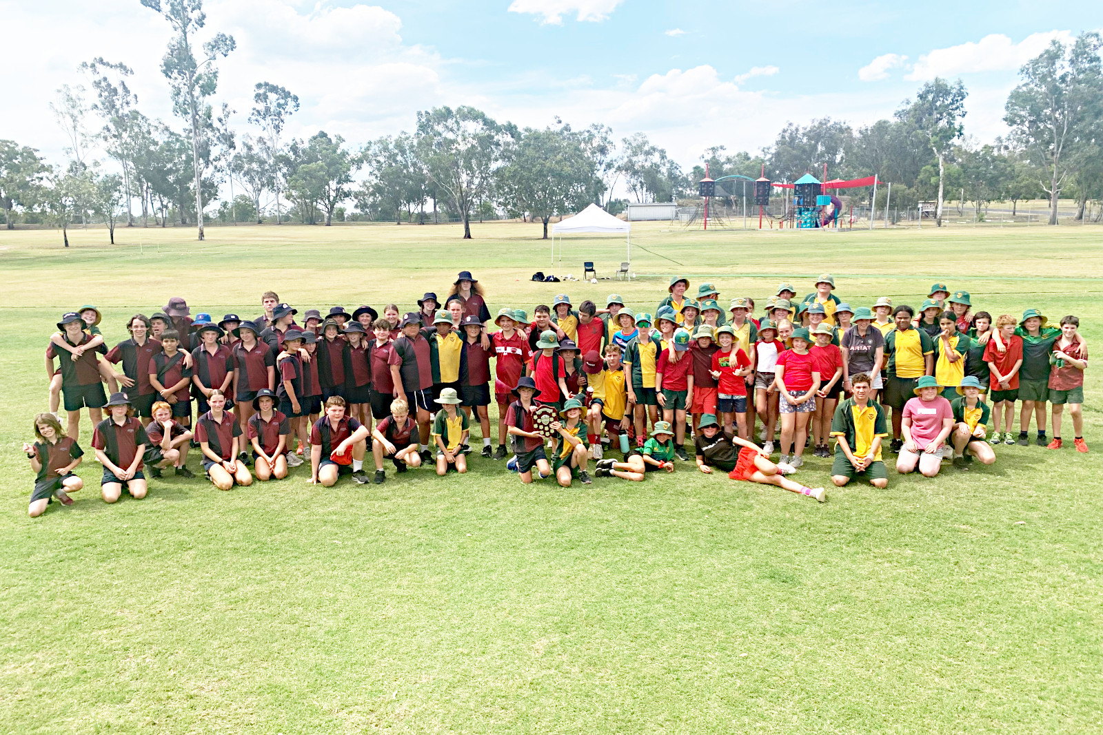 Students from Texas and Inglewood at the 2-way meet in Texas.