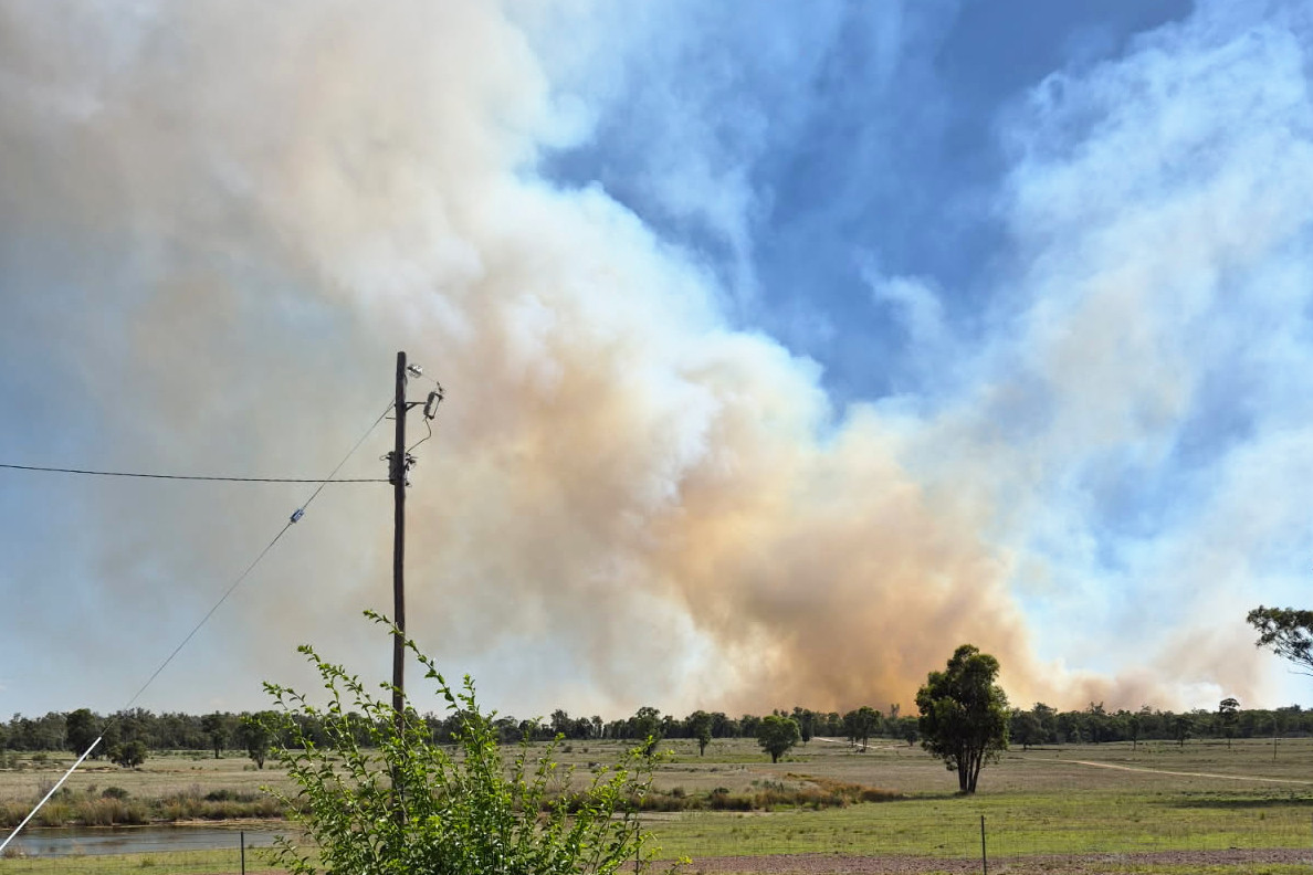 Smoke views from Norm Sutton’s home near Coolmunda Dam.