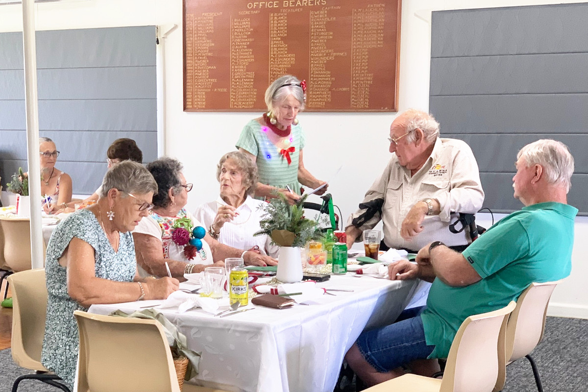 Some Garden Club members enjoying the Christmas break-up at the Texas Golf Club.