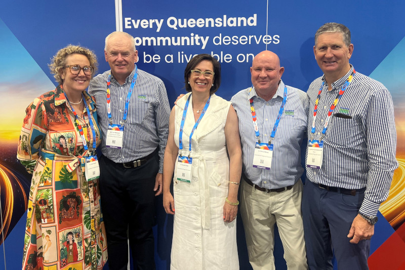 Cr Julia Spicer, Council CEO Carl Manton, Cr Susie Kelly, Cr Phil O’Shea and Mayor Lawrence Springborg at the Local Government Association of Queensland (LGAQ) Annual Conference recently.