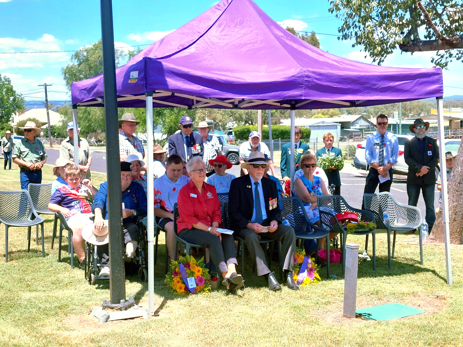 Gathering at the Texas Remembrance Day service.