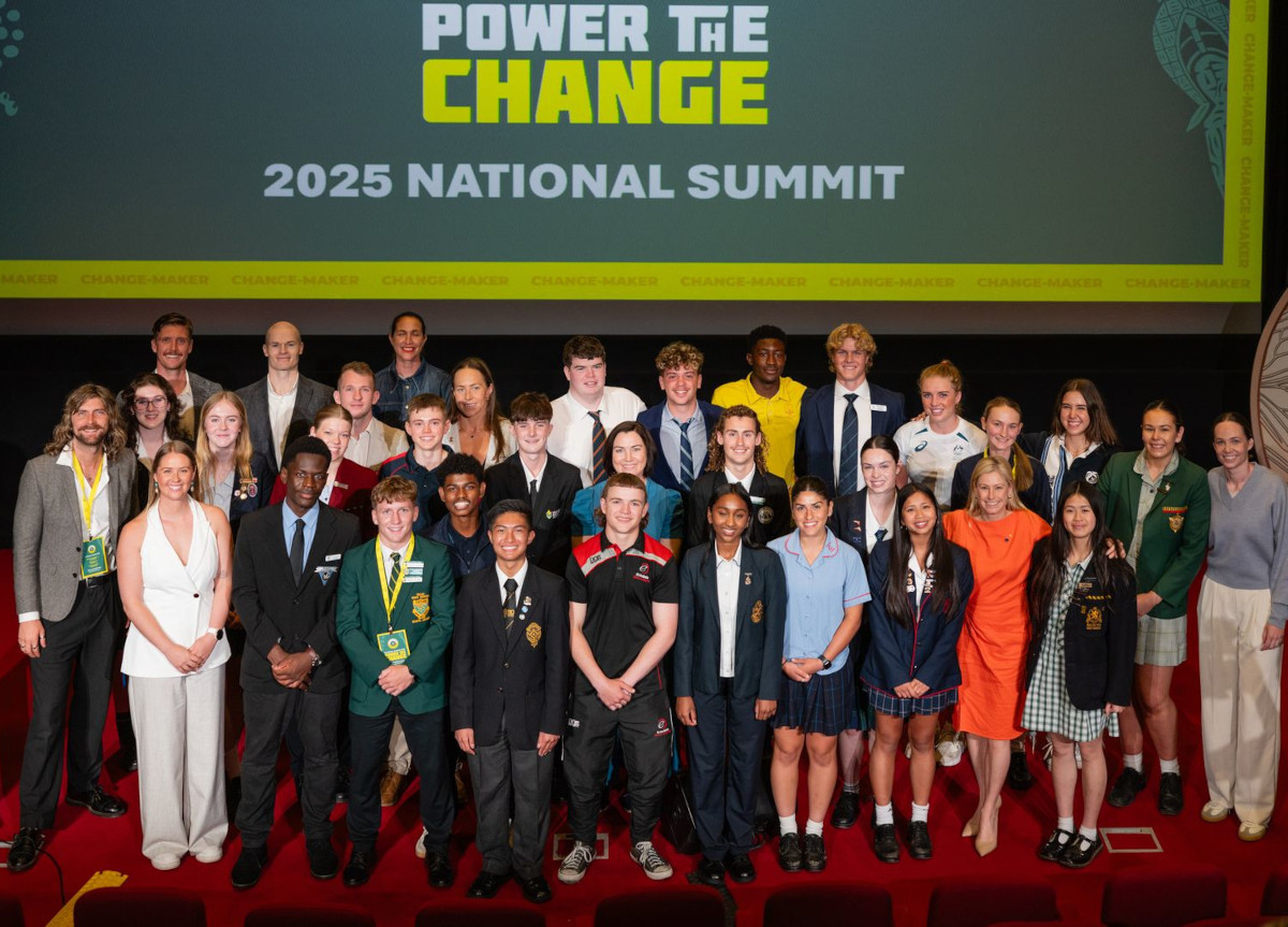 Brock pictured with the selected nominees in the Australian Olympic Change-Maker Program at Parliment House in Canberra.